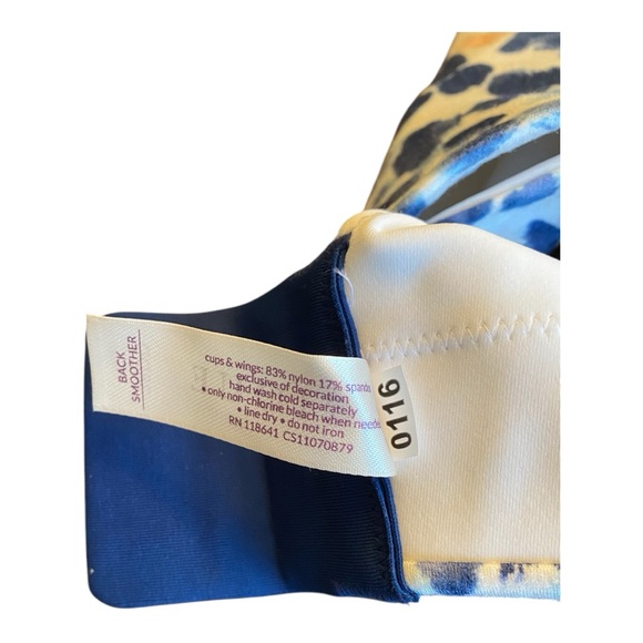 Cacique Leopard Print Blue, White & Pink Bra - Picture 8 of 9
